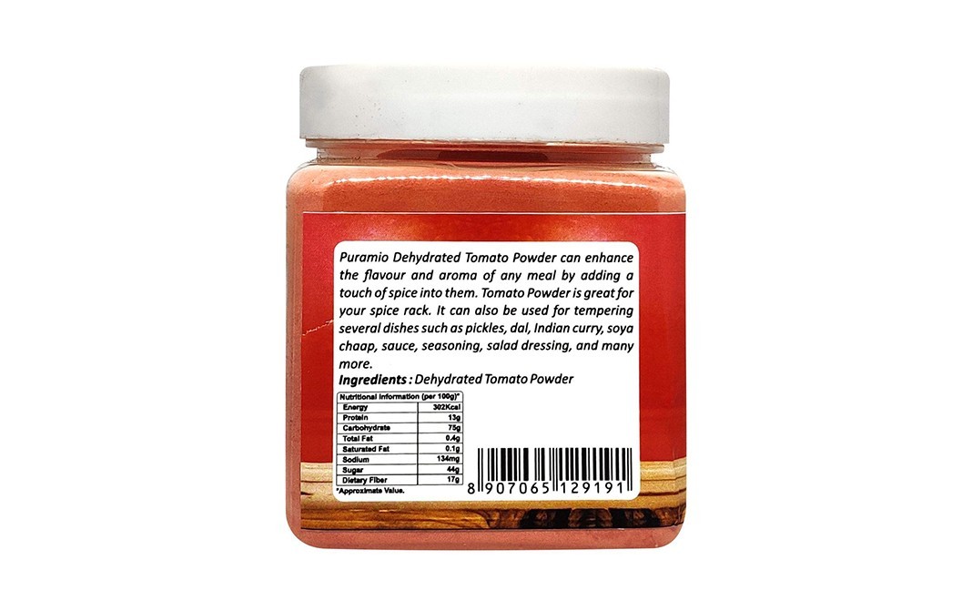 Puramio Dehydrated Tomato Powder    Plastic Jar  250 grams